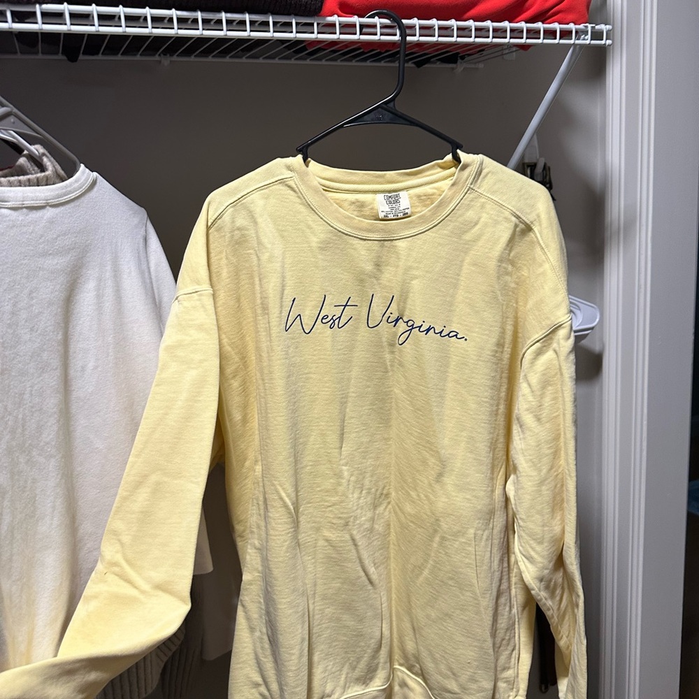 Comfort Colors Soft Yellow West Virginia Sweatshirt